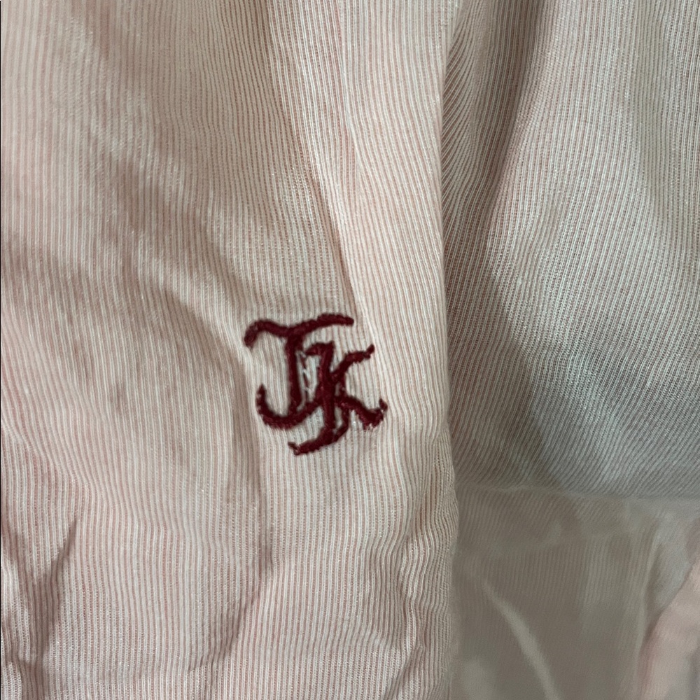 THE‎ KOOPLES pink button up subtle stripe button down shirt size small - Picture 3 of 7